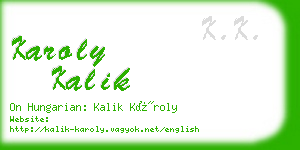 karoly kalik business card